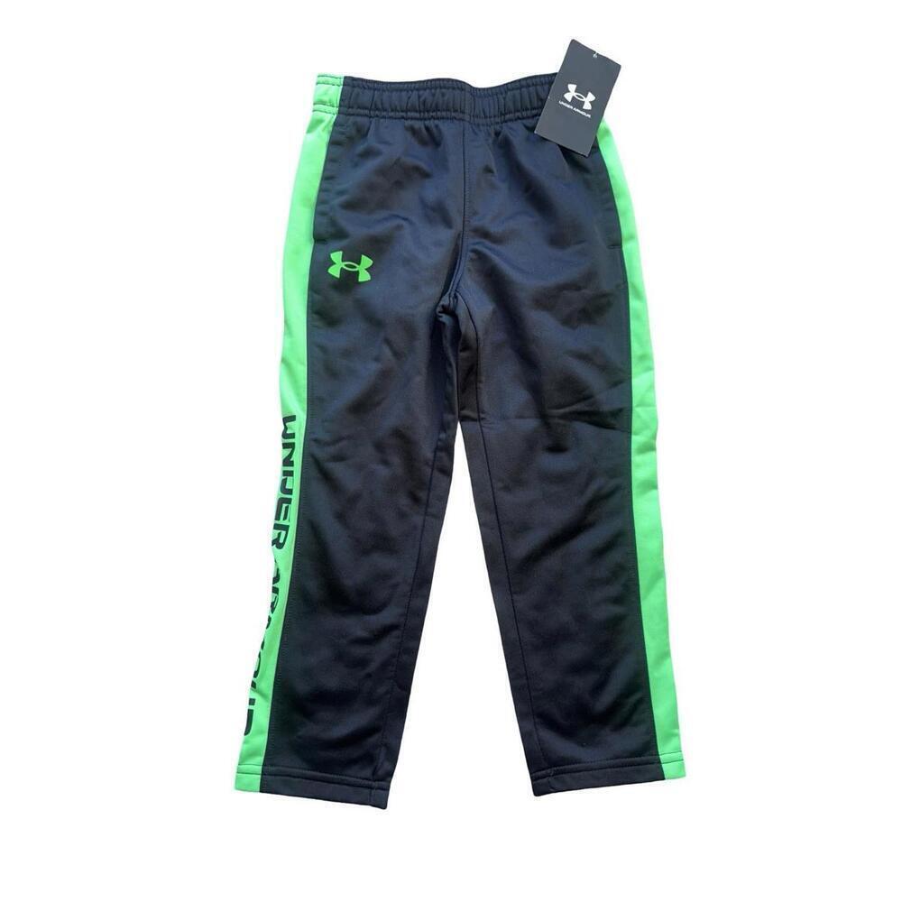 Under Armour Track Pants Boys 4 Black Performance Logo Graphic Pocket Activewear - Picture 1 of 4